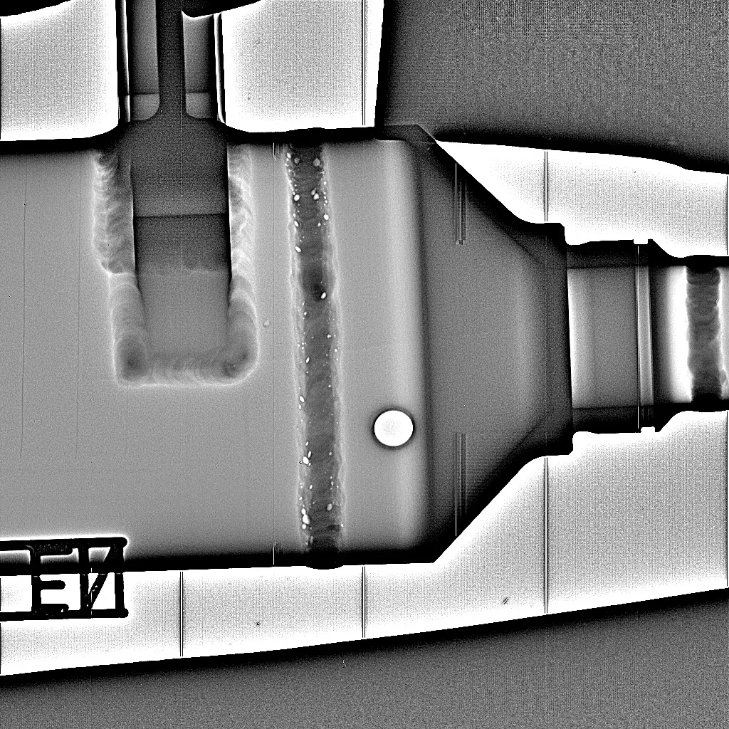digital X-ray inspection of a defective weld
